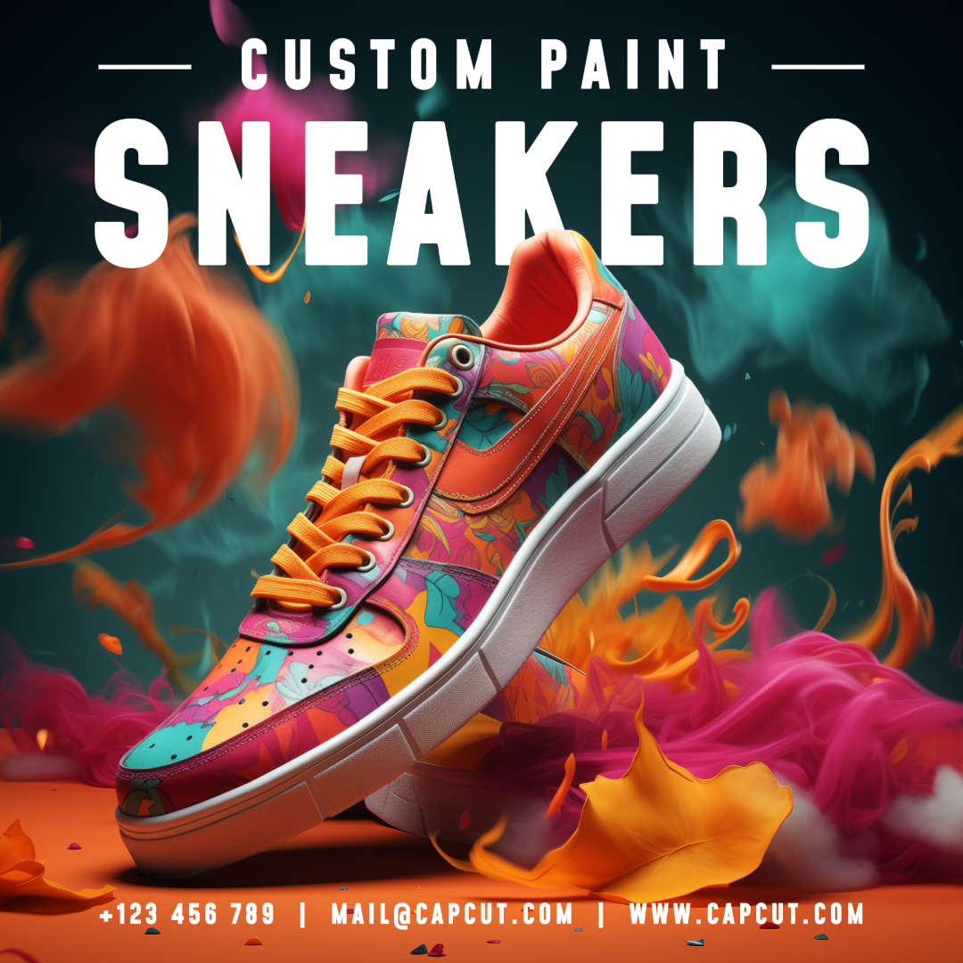 Plantilla de promoción de zapatos de pintura personalizada de moda