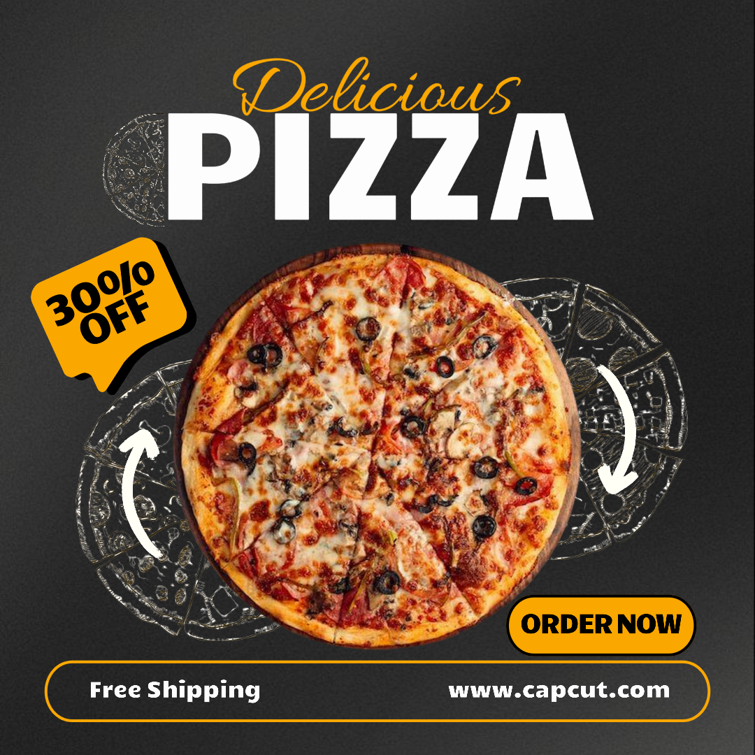 Alimentos y Bebidas - Póster de Post Marketing de Instagram Delicious Pizza 