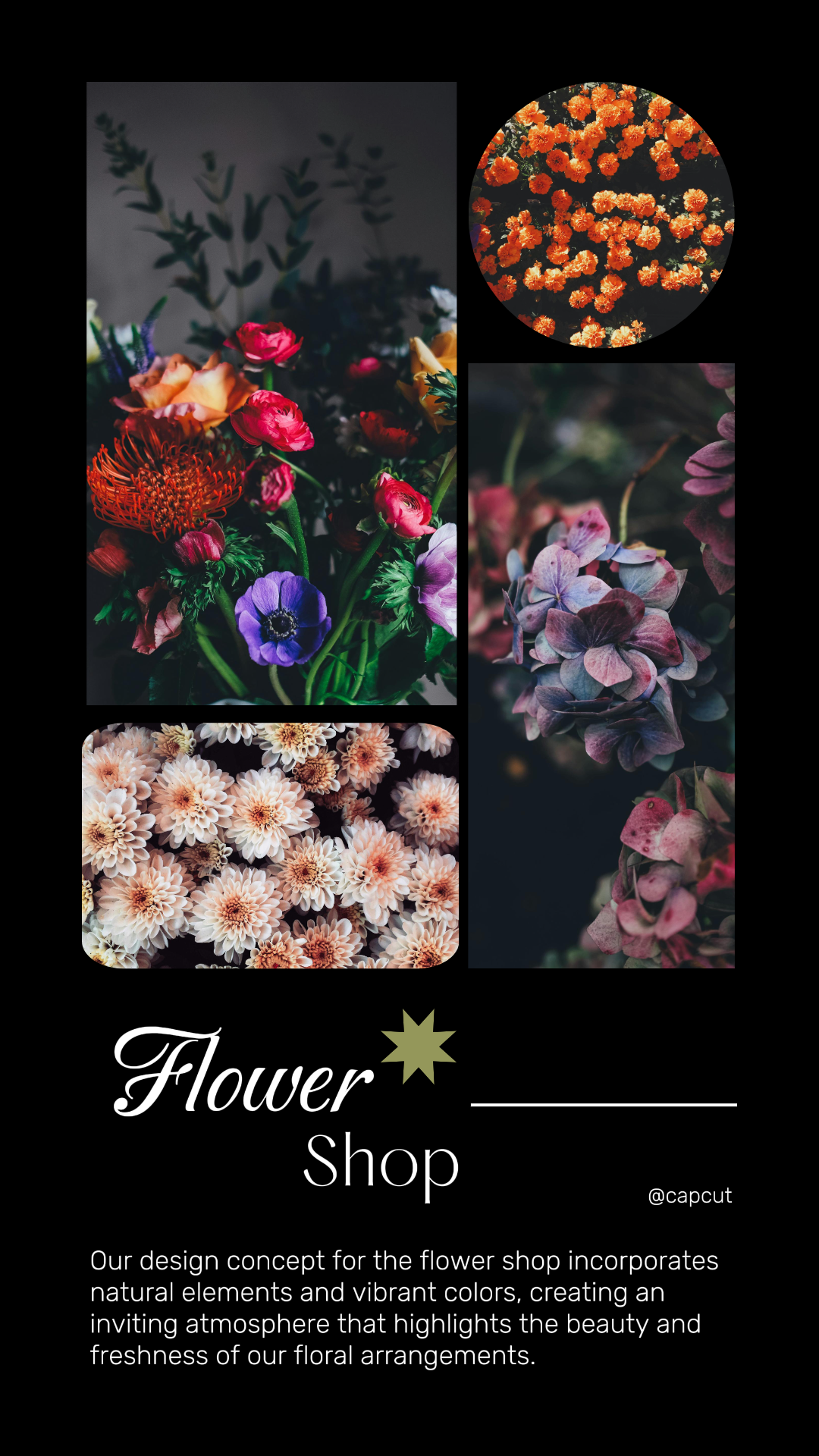 Minimalistische Collage Kreatives Poster Instagram Story Blumenladen