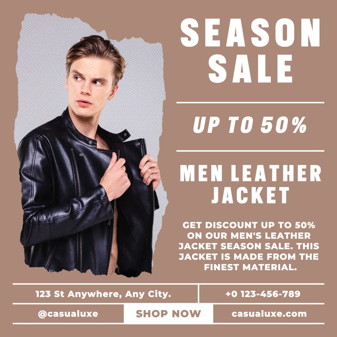 Promoción De Chaqueta De Hombre De Moda Publicación De Instagram