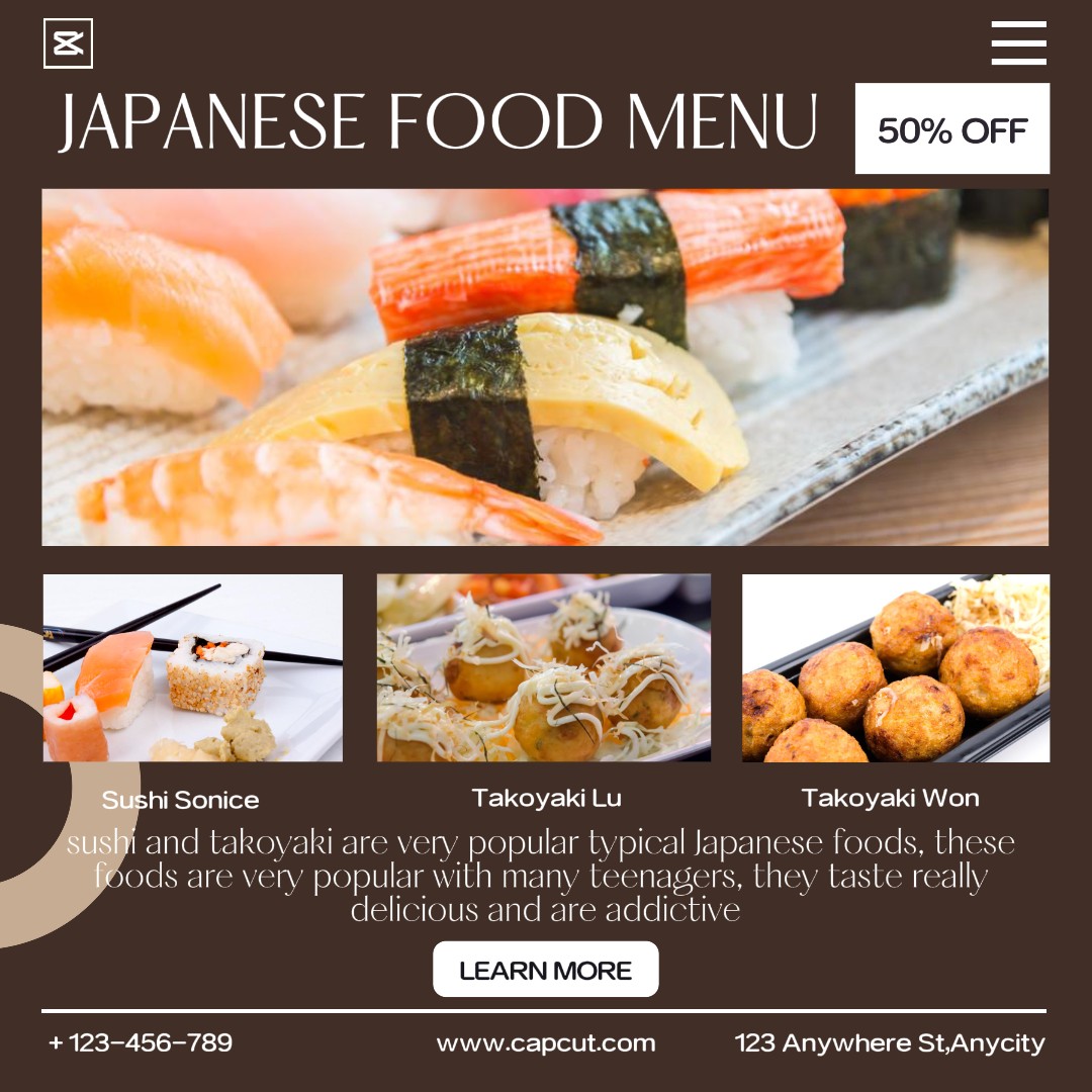 Japanese Food Menu Promotion Story