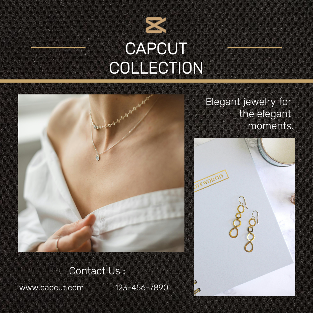 Jewelry and accessories Marketing poster Instagram post new collection black