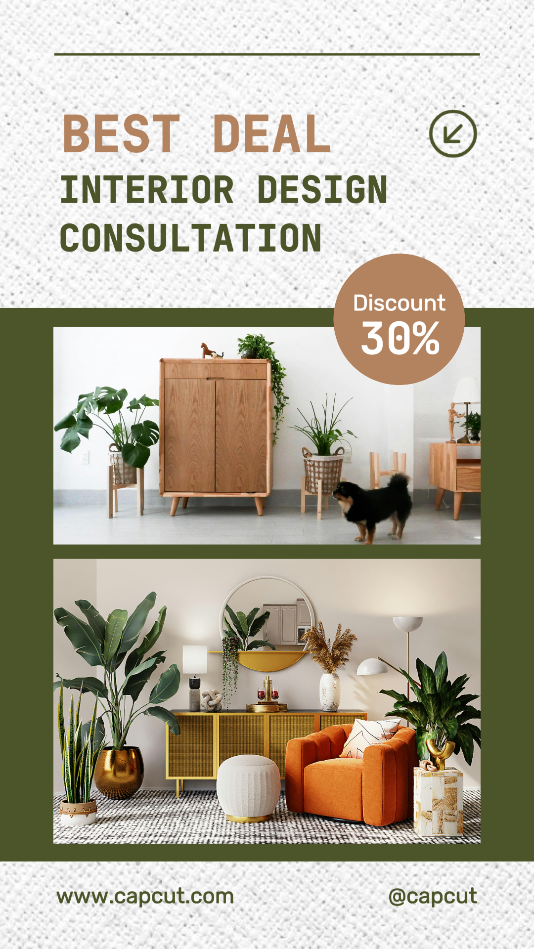 Pôster de marketing de colagem minimalista Instagram Story Household Green