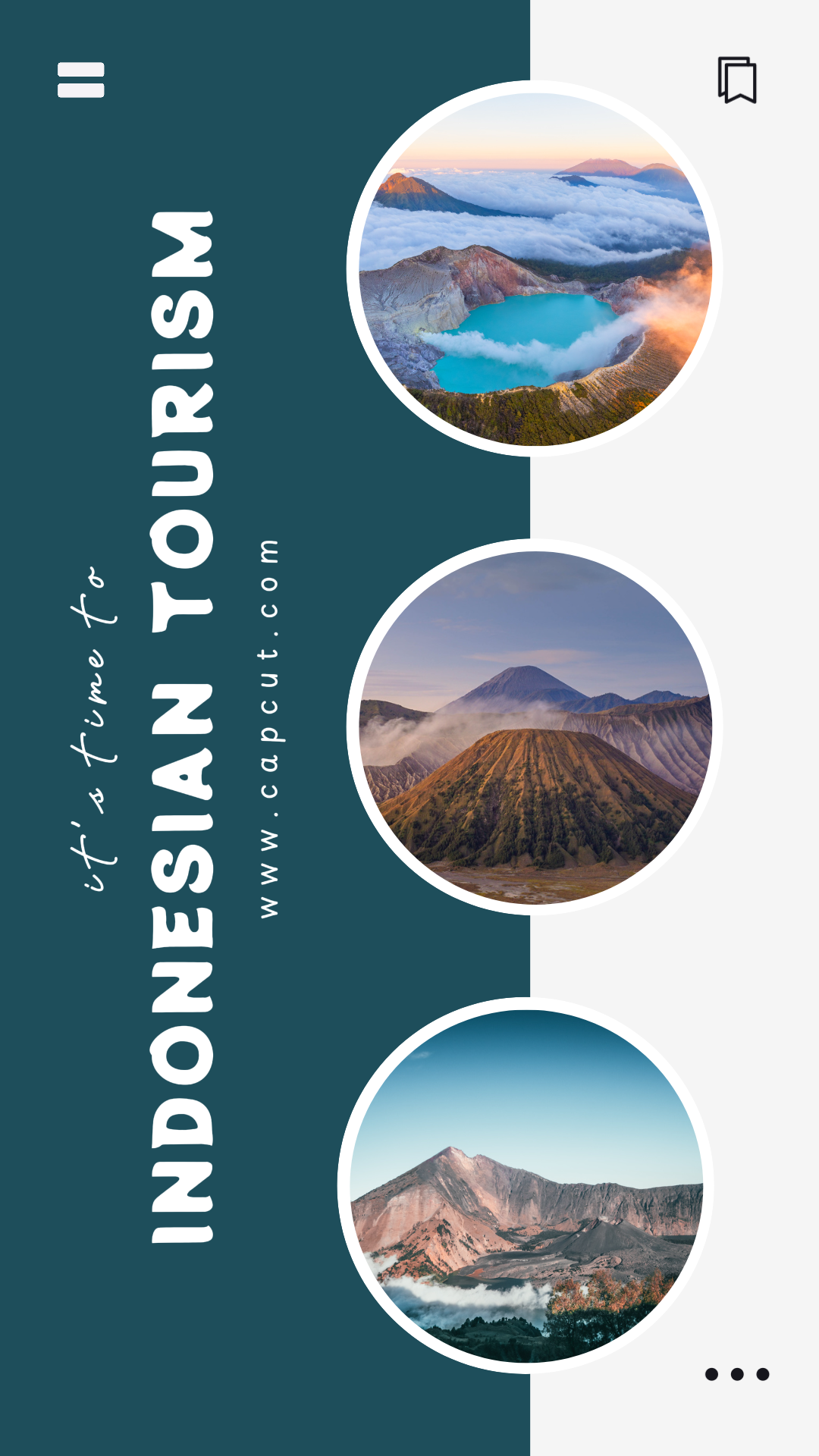 perjalanan waktunya ke indonesia tourism instagram story green and white