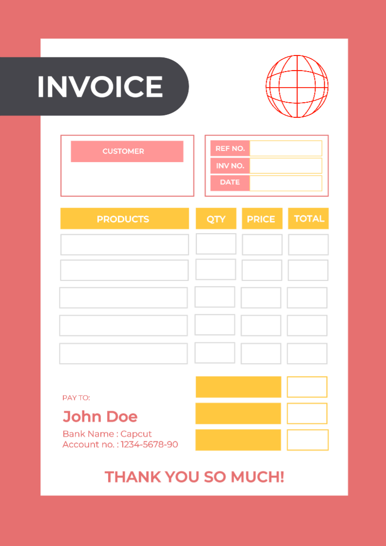 Fatura Vermelha e Amarela