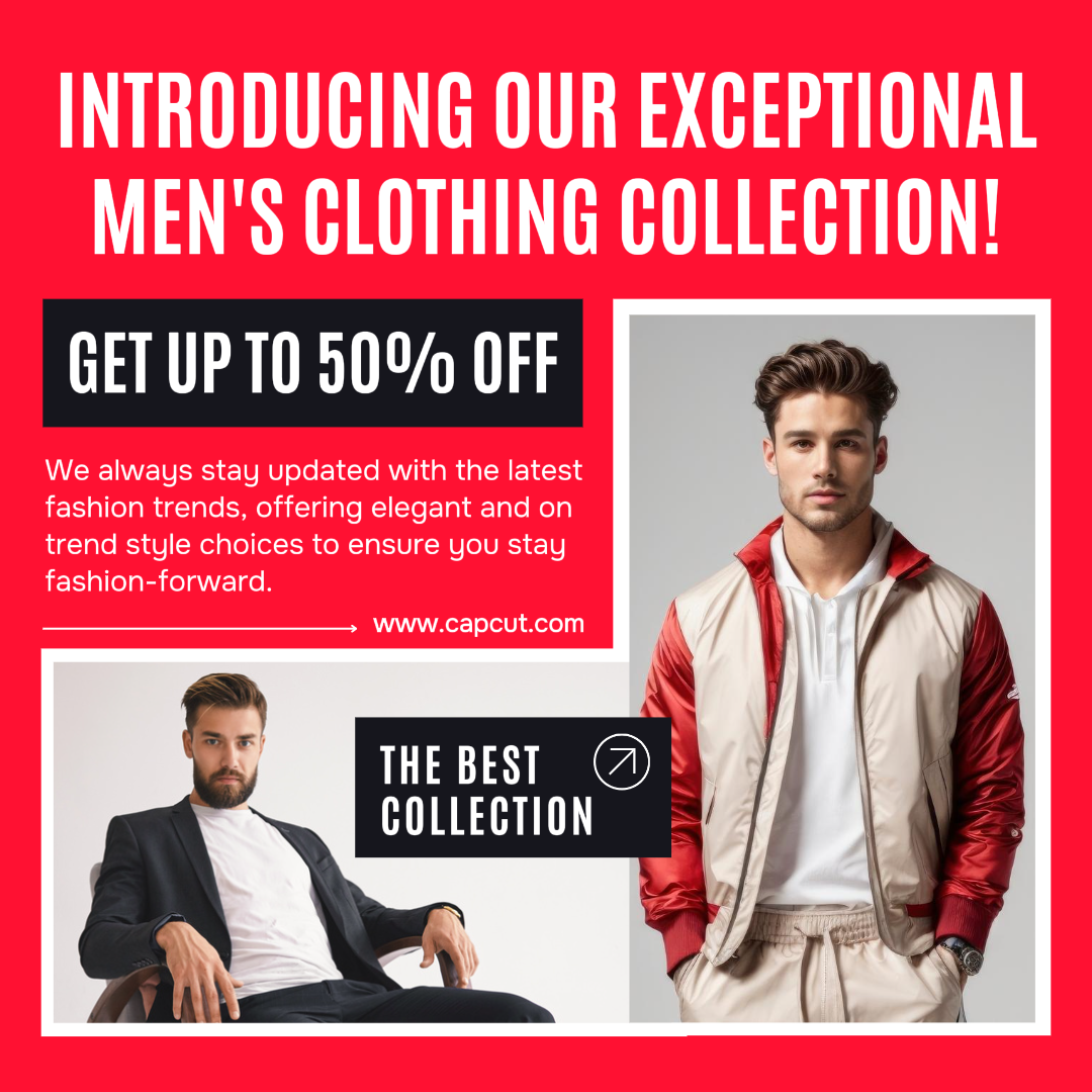 Promoción De Carteles De Marketing De Ropa Colección De Hombres Publicación De Instagram