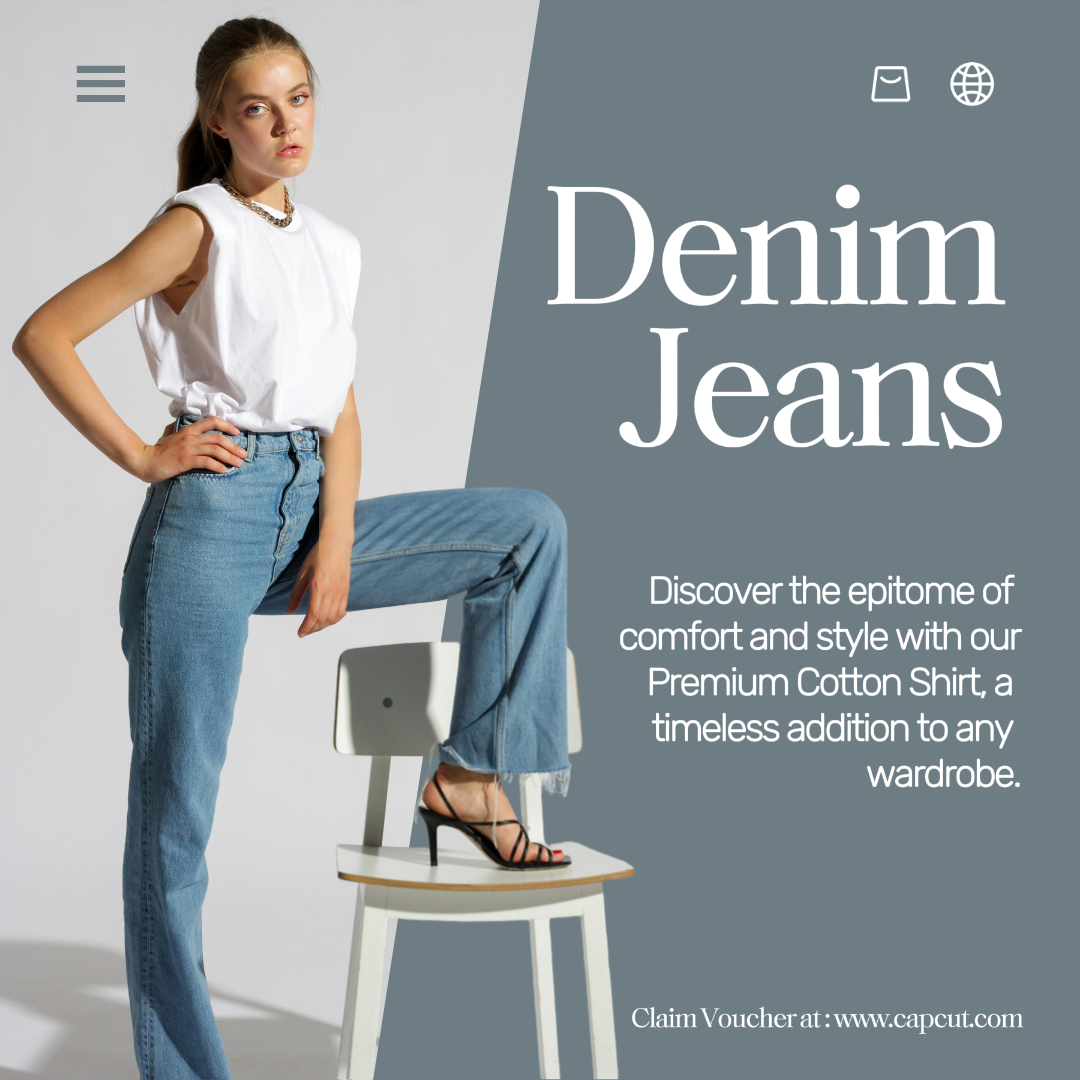 Clothing Jeans Denim Marketing Poster Instagram Post Minimalist