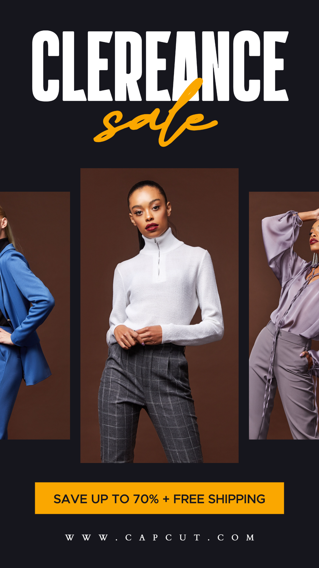 3 História de promoção de vendas de moda com várias imagens