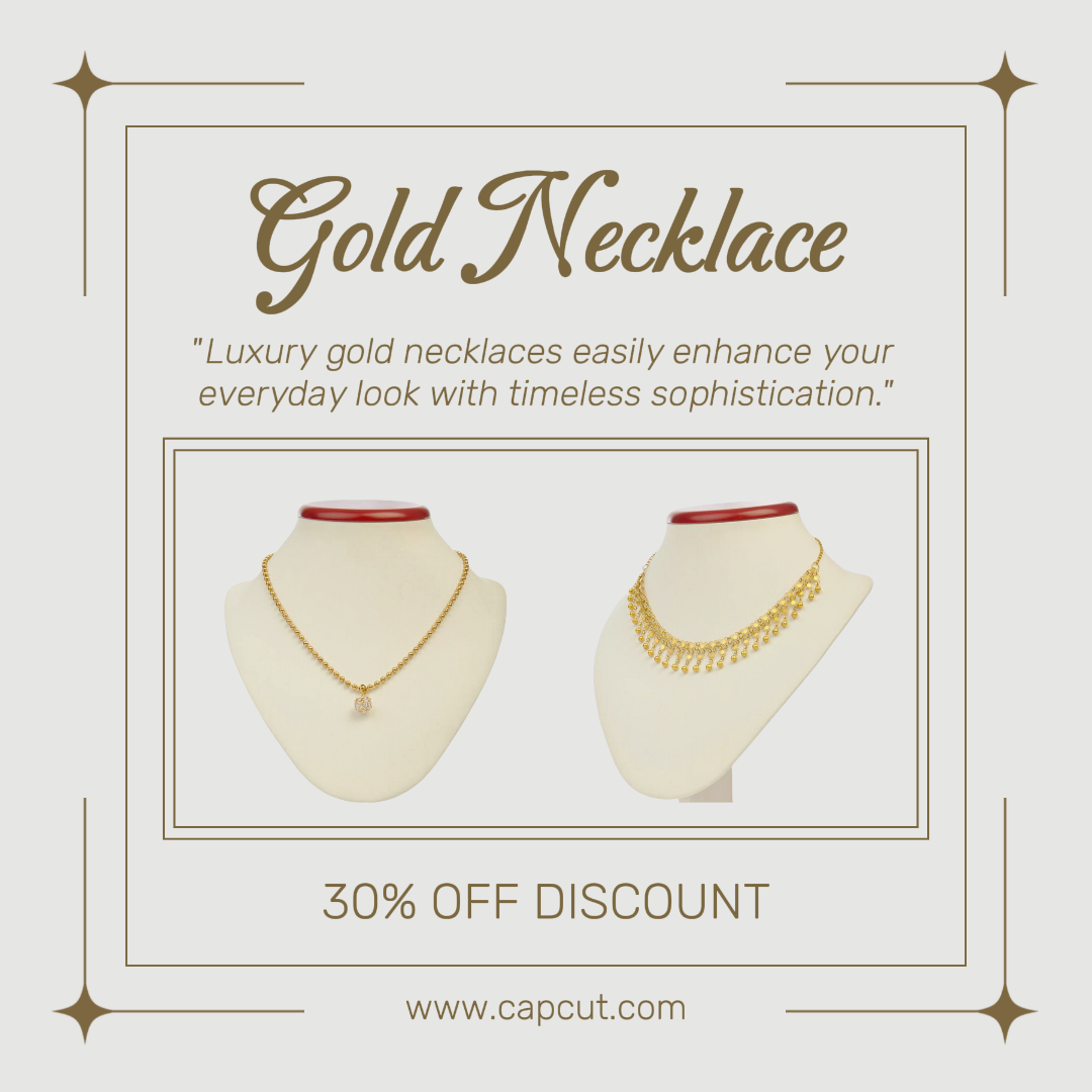 Promoción general de joyería de marketing Collar de publicación de Instagram de oro