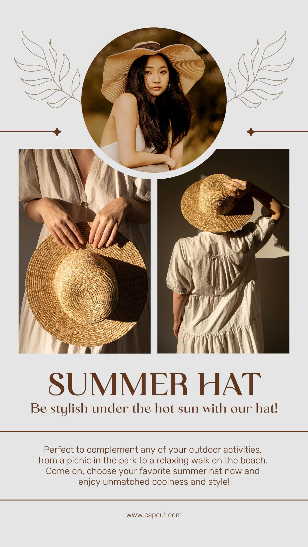 Sombrero De Verano De Collage Minimalista Historia De Instagram