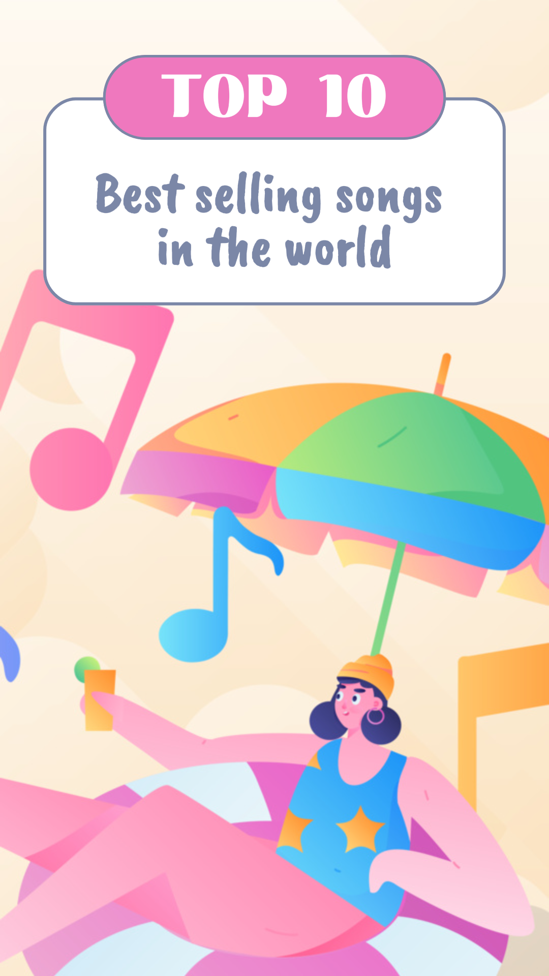 Illustration musicale de l'affiche marketing miniature de Tiktok