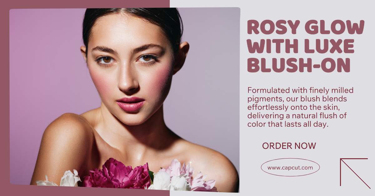 facebook ads beauty care blush-on product display