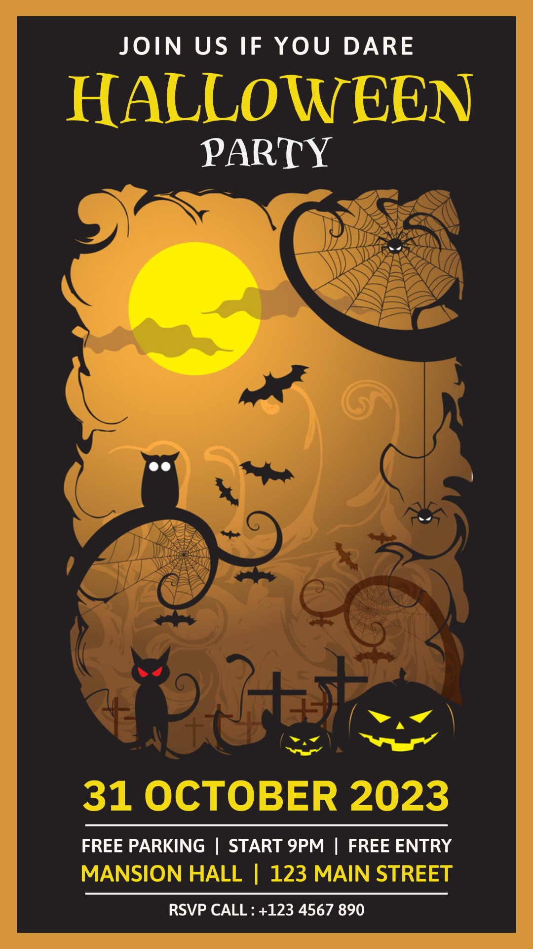 Halloween-Party-Einladung für Instagram Story