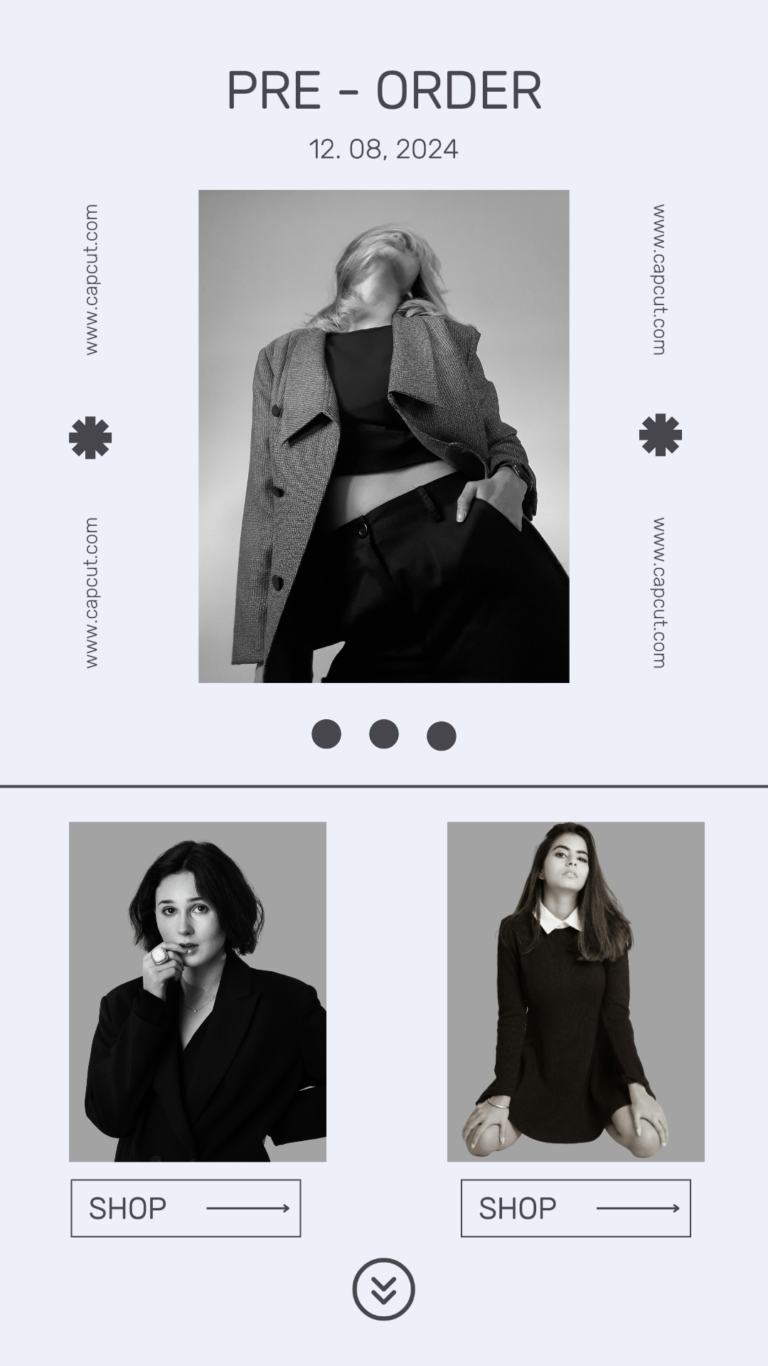 Marketing Clothing Promotion Vorbestellung Instagram Story Mini Schwarzes Kleid