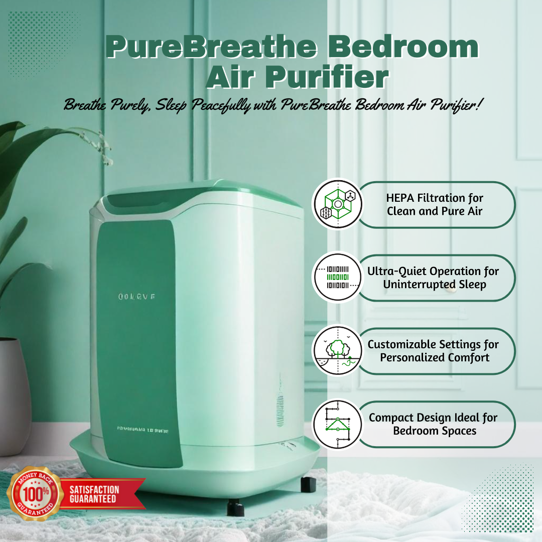 Appel de produit de purificateur d'air de chambre à coucher PureBreathe pour le commerce électronique