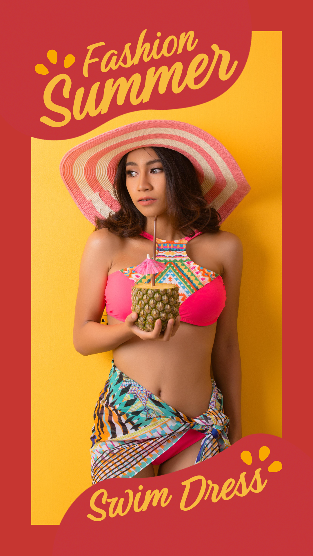 Marketing Poster Clothing Summer Fashion Instagram Story Yellow Red