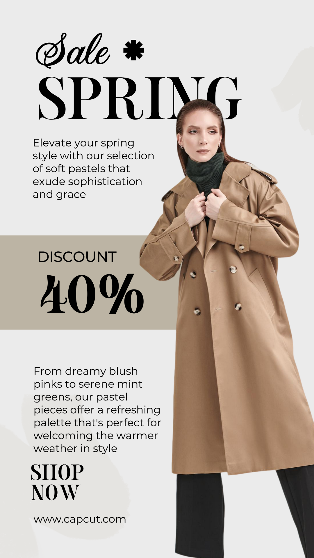 Mode Marketing Poster Verkauf Frühling Instagram Story