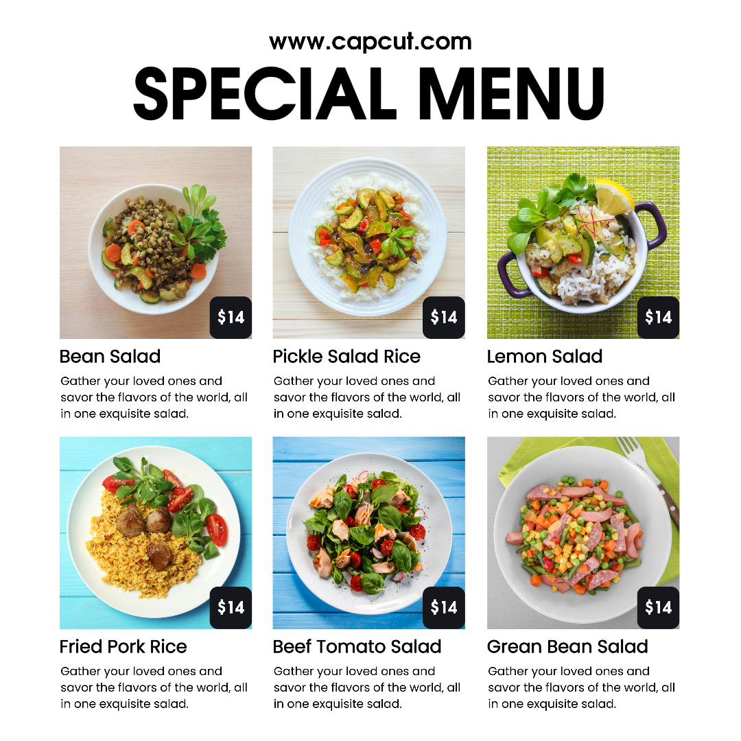 Makanan dan Minuman - Menu Spesial Posting Instagram Minimal
