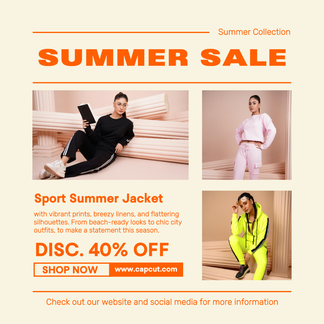Clothing And Shoes Summer Promotion Instagram Post 3 Multi Images