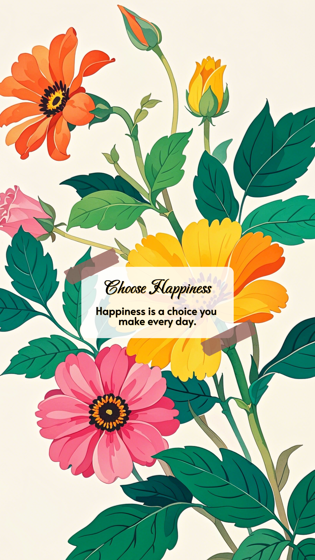 Papel de parede - Pôster criativo Instagram Story Flower com uma citação