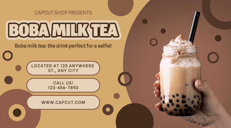 Boba Milk Tea Food Promotion Facebook Ad