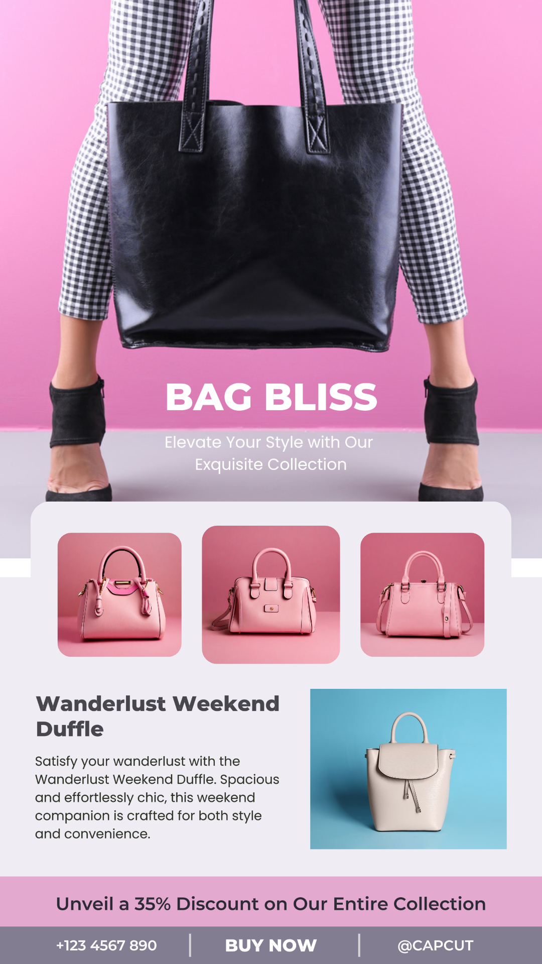 5 Multi-Produkt-Image-Handtasche Produktanzeige für Instagram Story