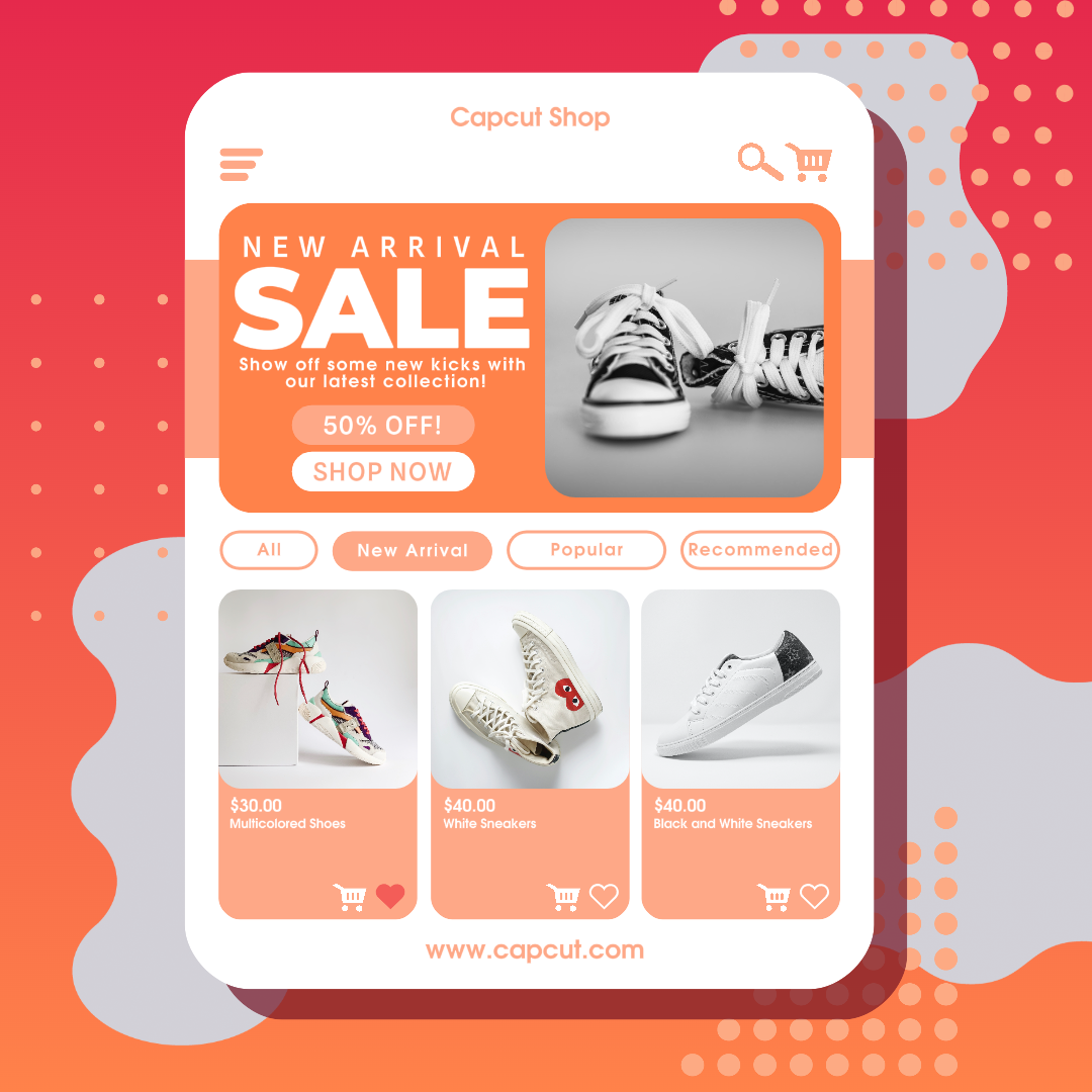 Póster de venta de nueva llegada de moda de zapatos