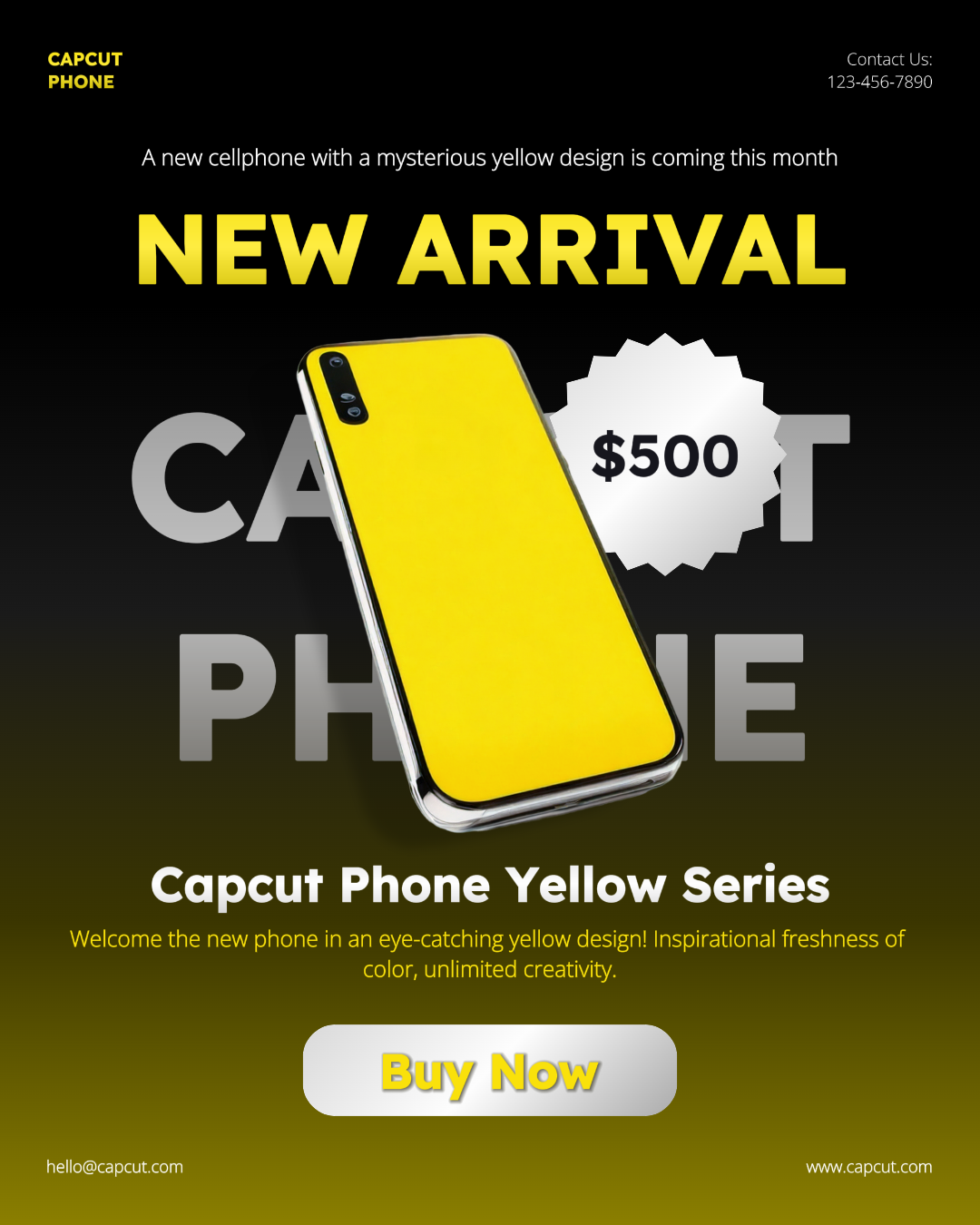 Promoción De Teléfono Capcut Amarillo Electrónico Instagram Potrait