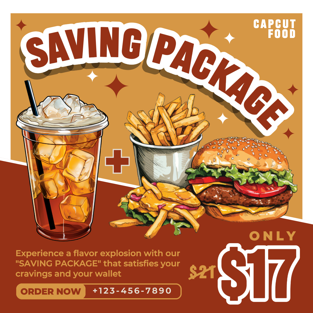 Promoción De Paquete De Ahorro De Comida Rápida Publicación De Instagram
