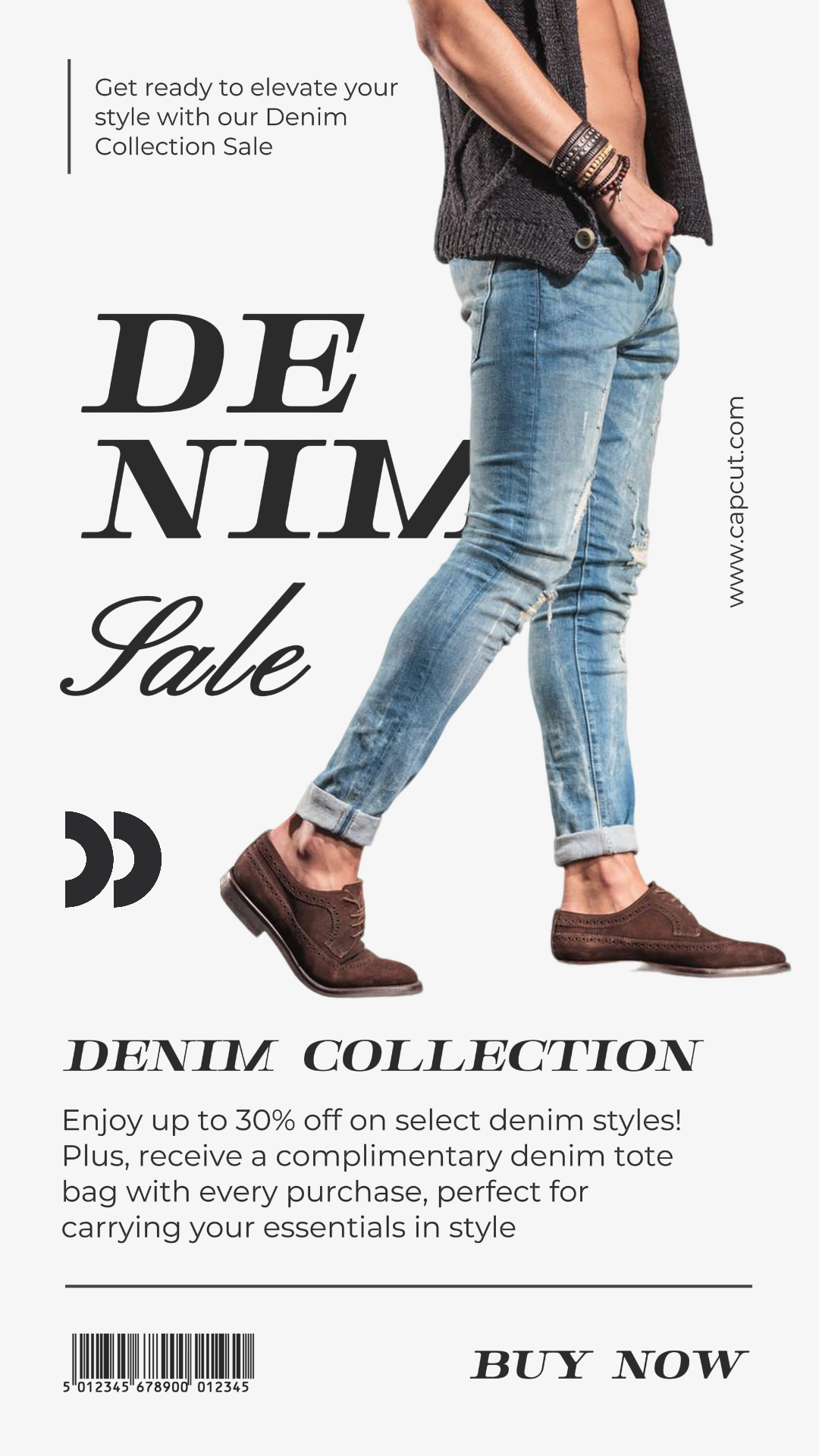 Cartel de marketing de ropa y zapatos Venta de jeans de moda Historia de Instagram