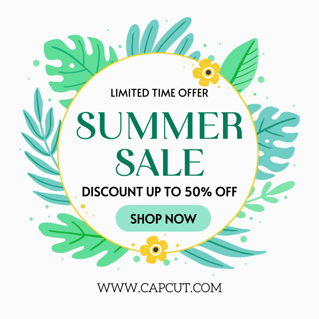 Affiche marketing des soldes d'été Instagram Post Thème blanc