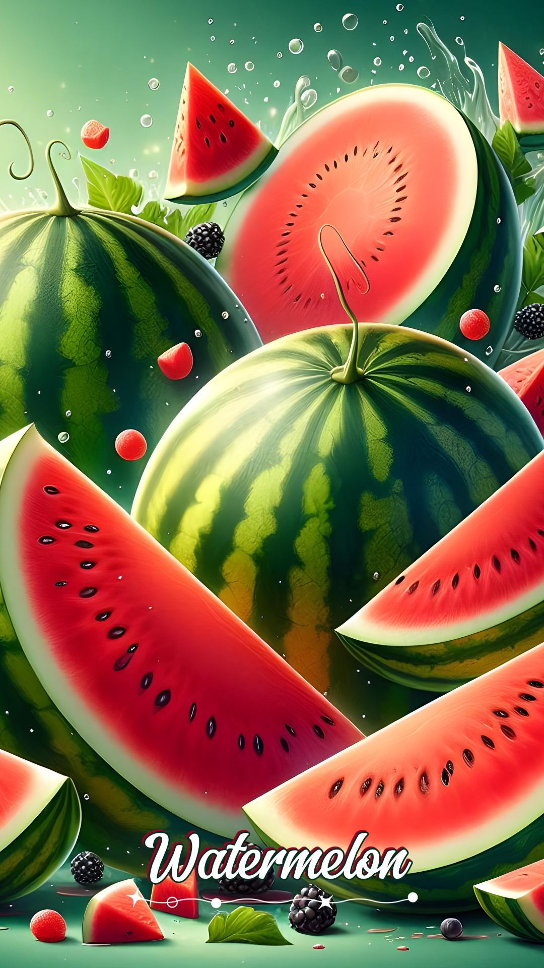 Papel de parede criativo cartaz frutas melancia