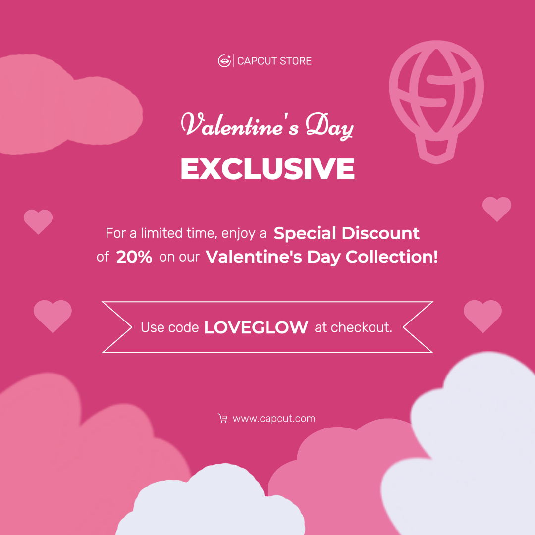 Valentinstag Kosmetik Coupon IG Vorlage