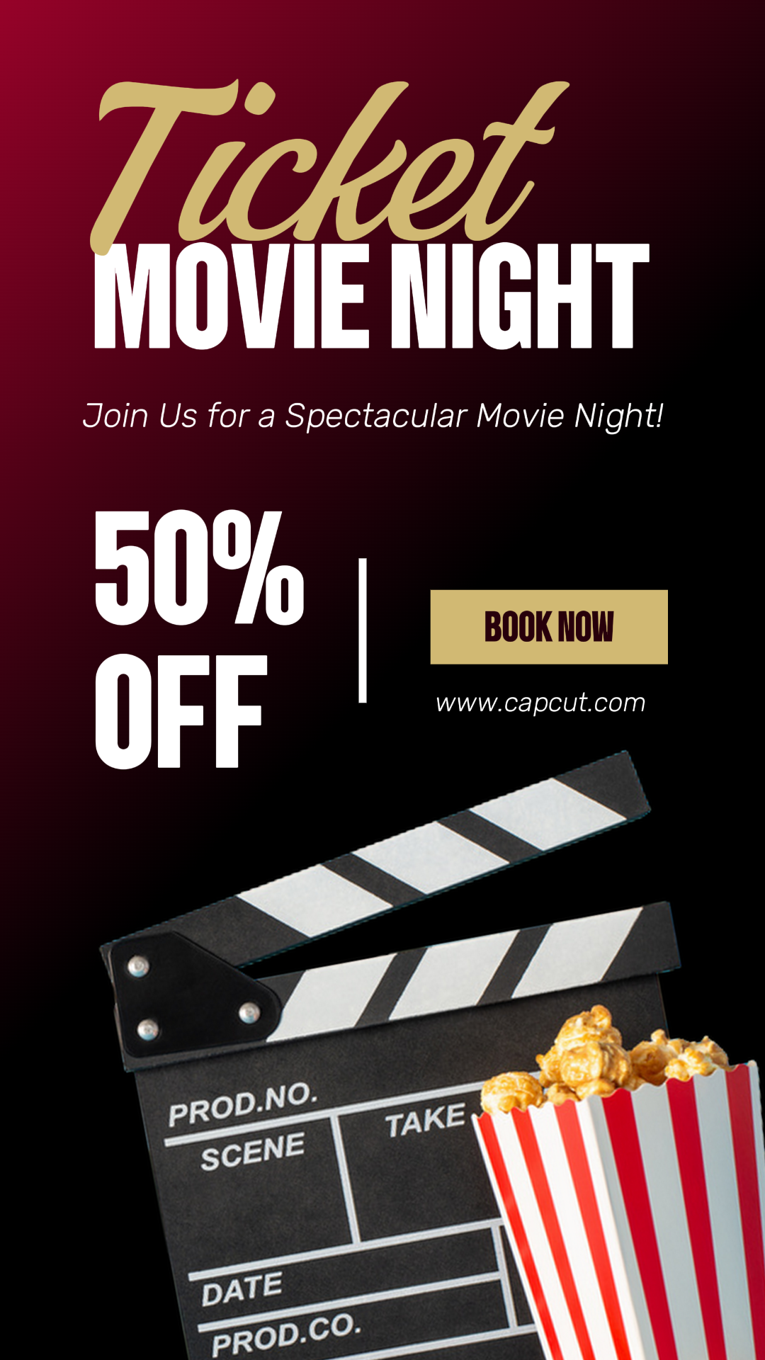 Entretenimento Marketing Pôster Noite de Cinema Promoção de Eventos Estilo Minimalista História do Instagram