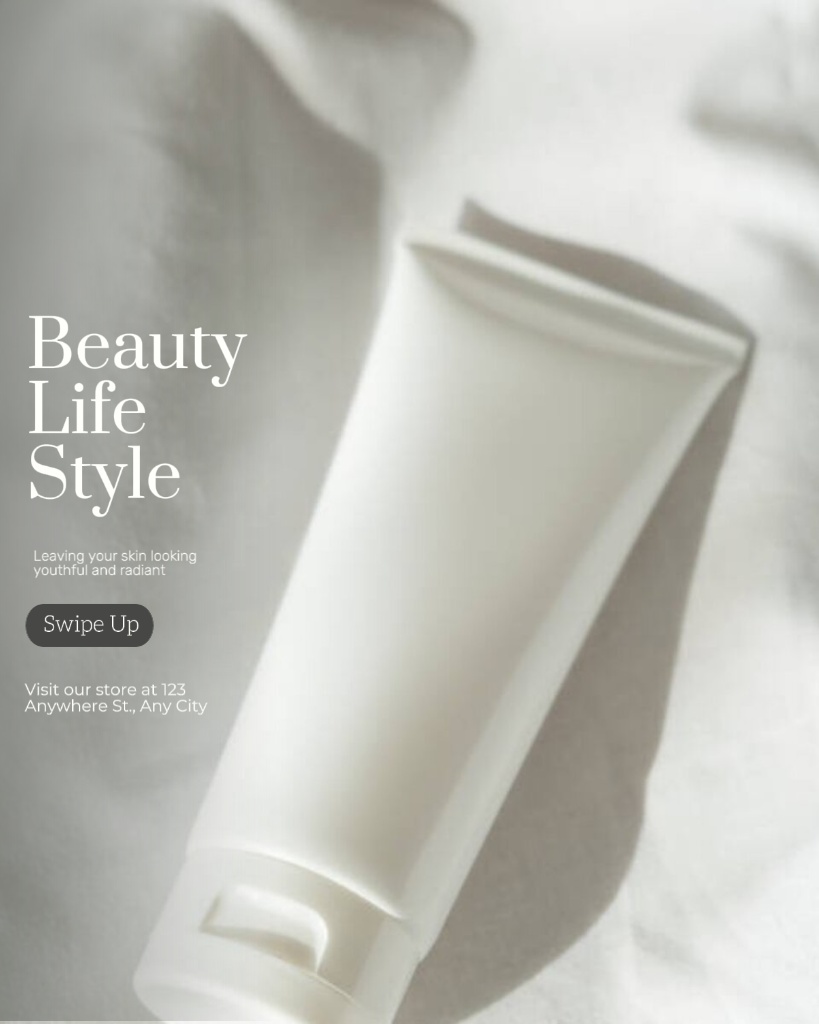 Exhibición de productos de belleza y cuidado personal