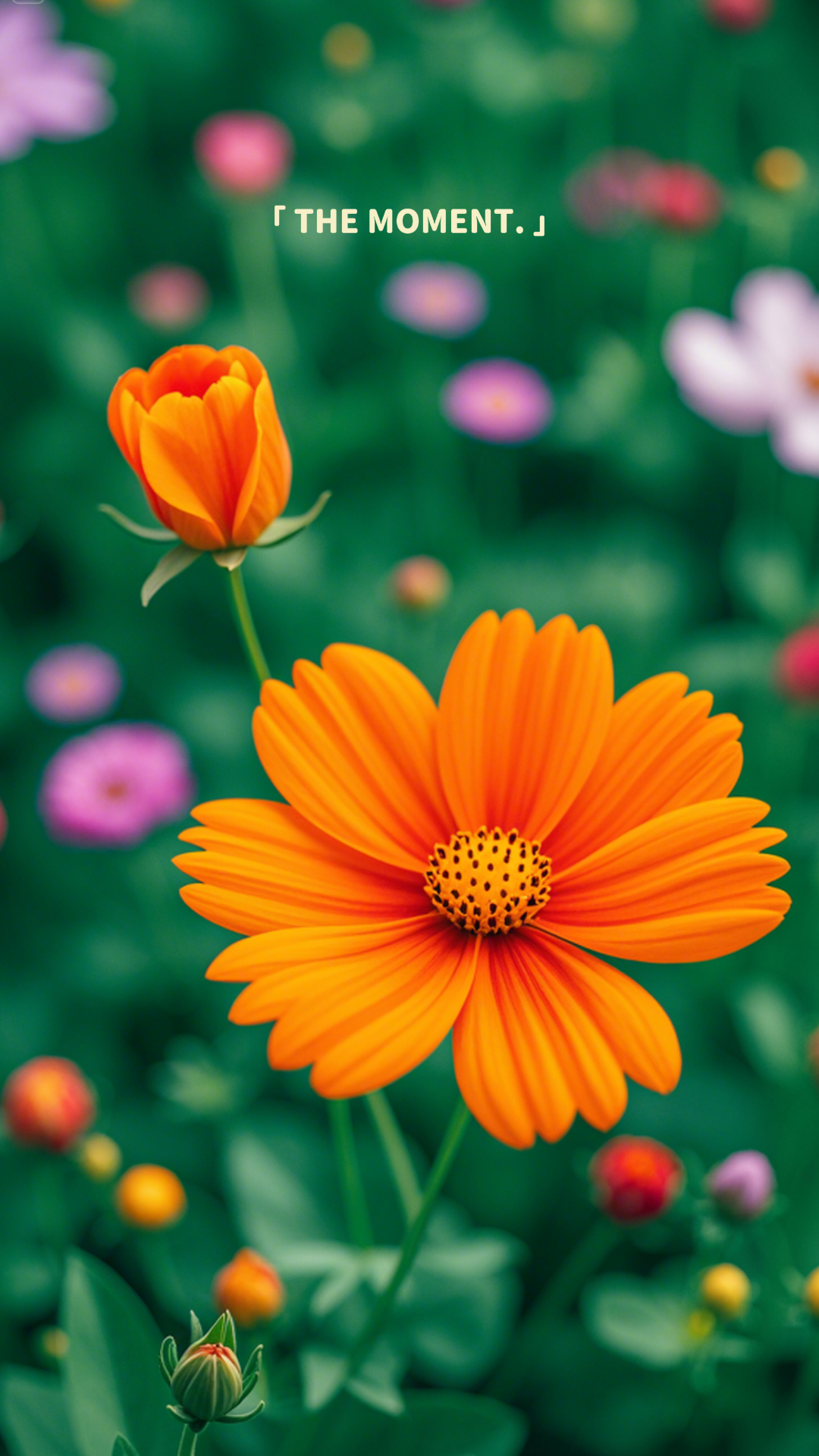 Fondo de pantalla cartel creativo flor naranja