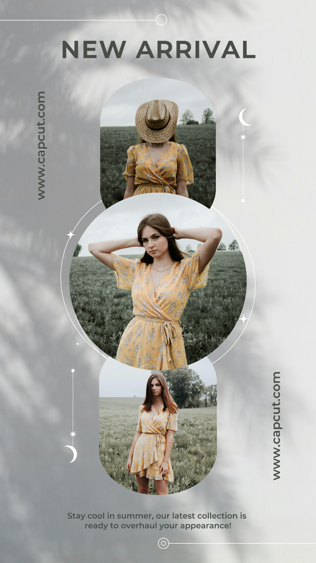 minimalist collage marketing poster instagram story clothing and shoes gray