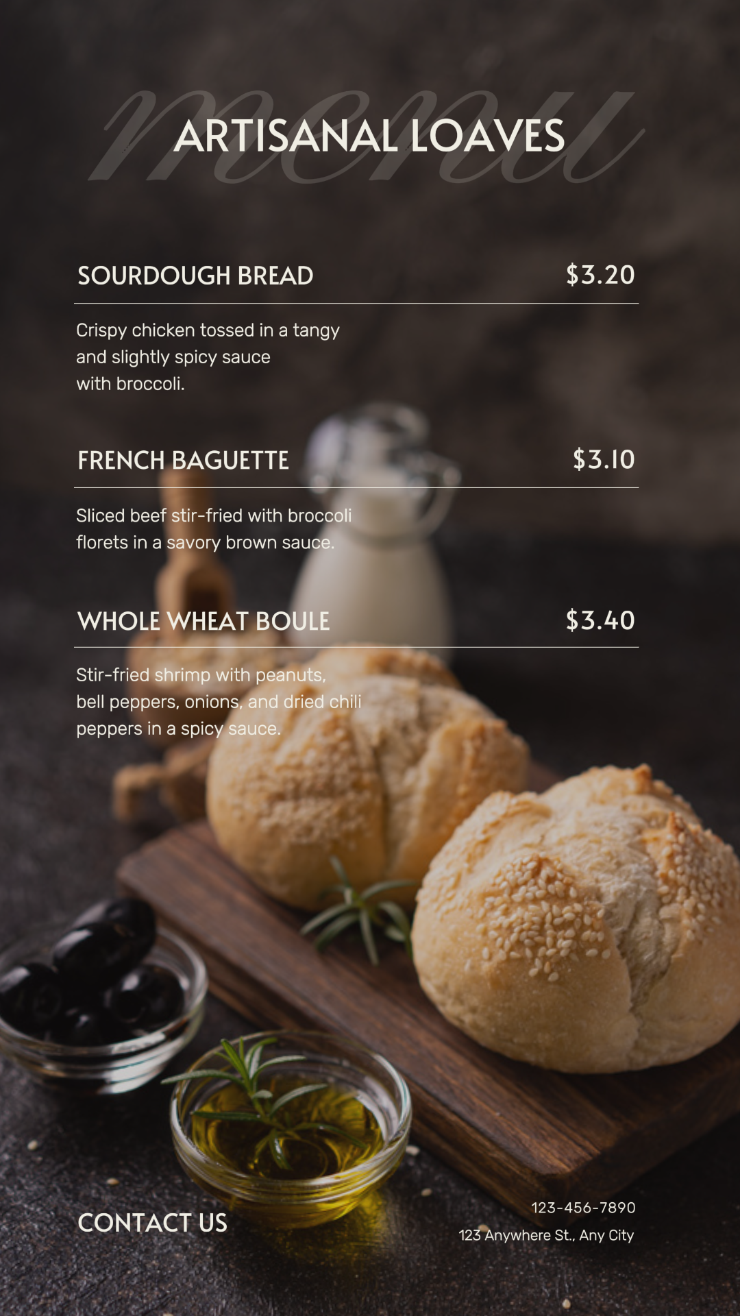 Cartel de marketing de alimentos y bebidas Menú de comida Historia de Instagram Estilo minimalista