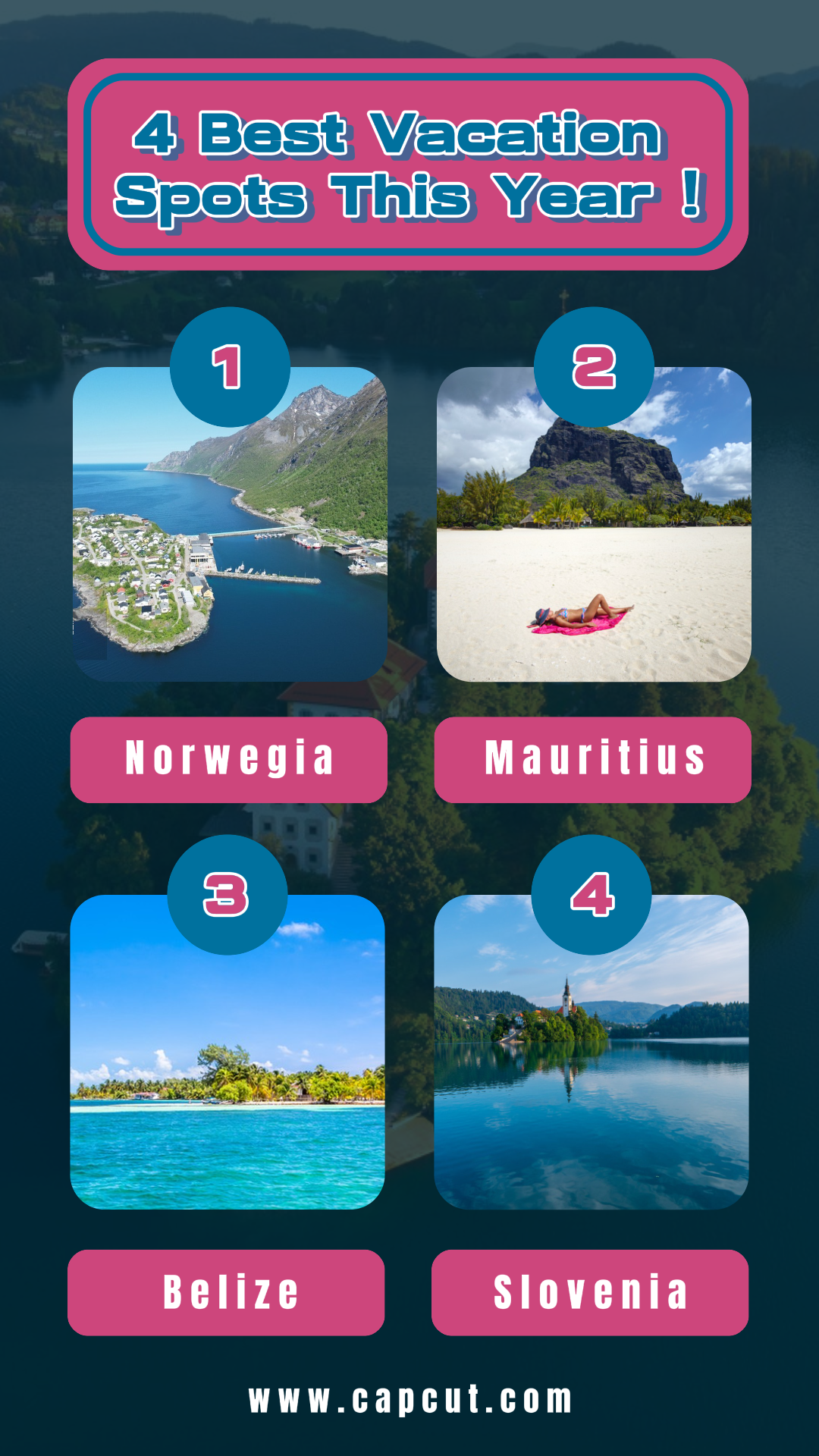 Tiktok Thumbnail Travel Creative Poster Modern Pink and Blue