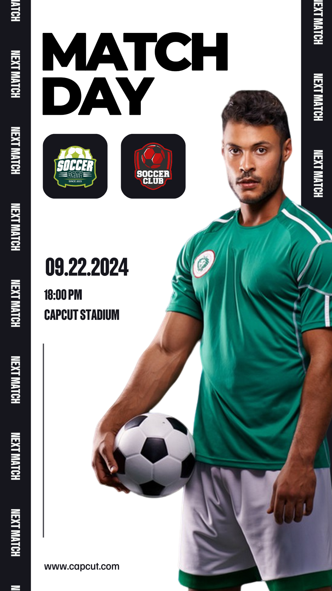  Esportes e jogo Pôster criativo Instagram Story Branco e preto