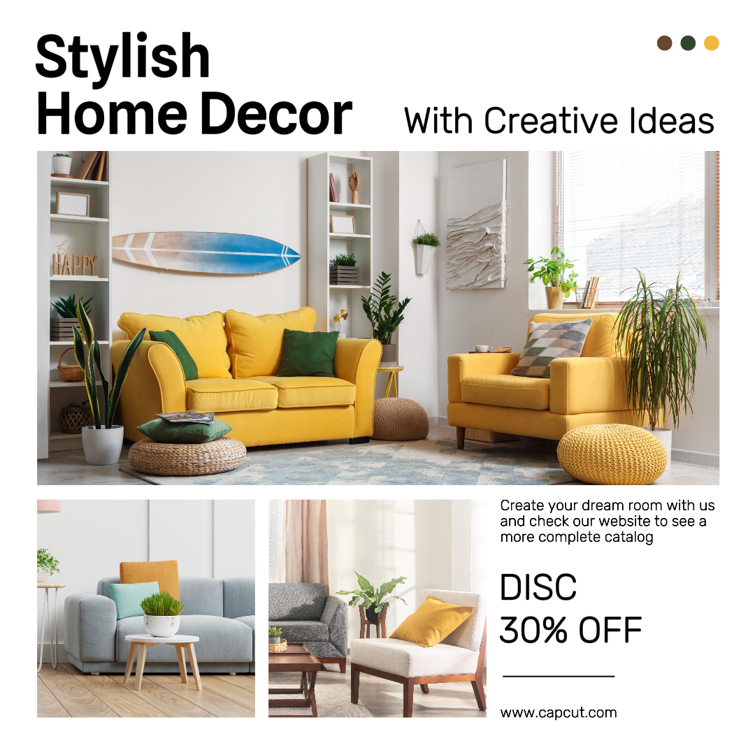 minimalist collage marketing poster instagram household showcase