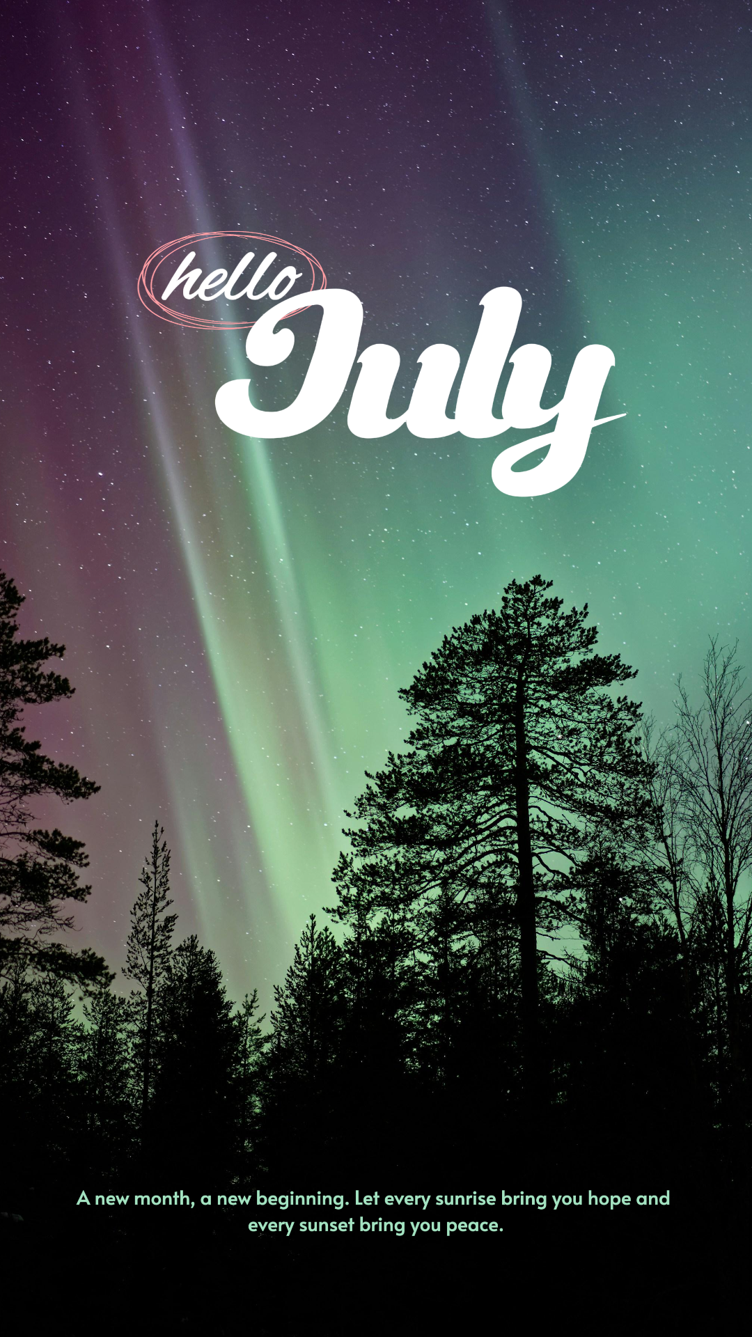 Hola julio - Cartel creativo de la historia de Instagram