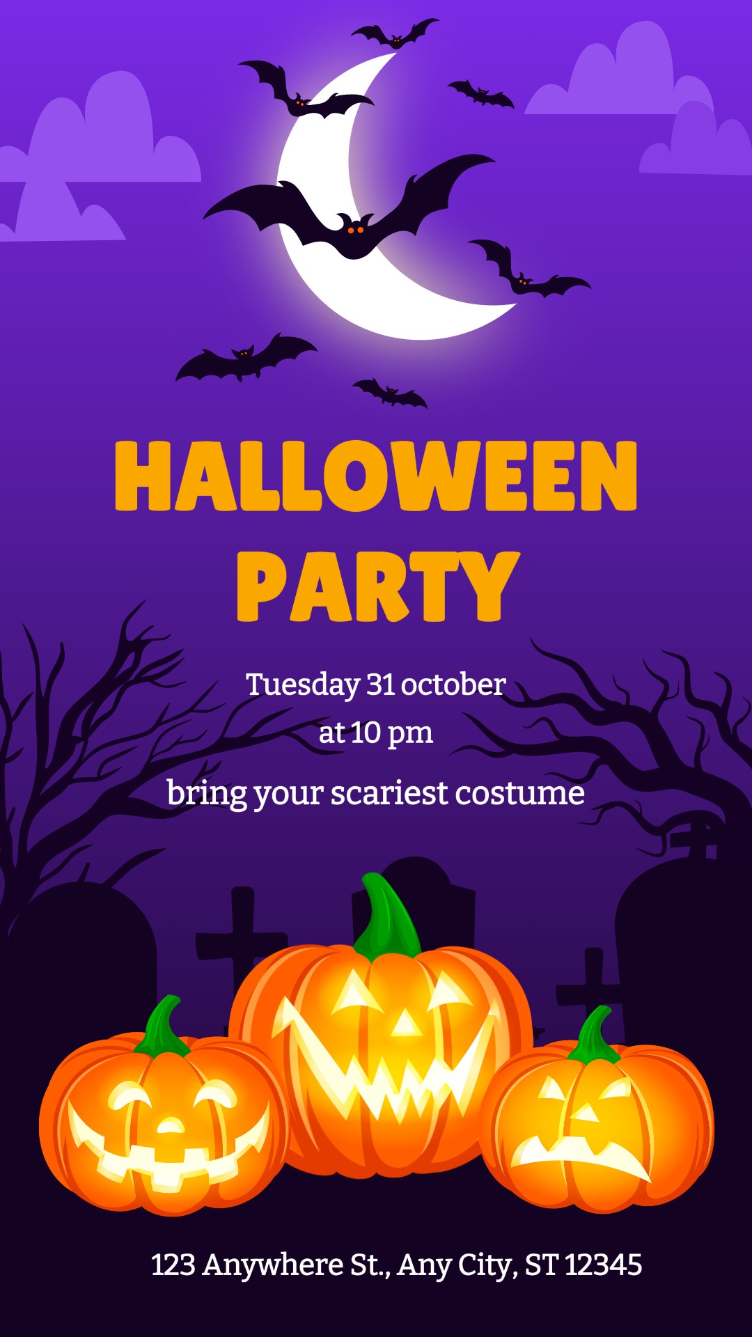 CONVITE PARA EVENTO DE HELLOWEEN PARA POST NO INSTAGRAM