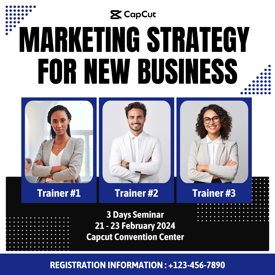 Business - Business Marketing Seminar Schwarz Blau Stil