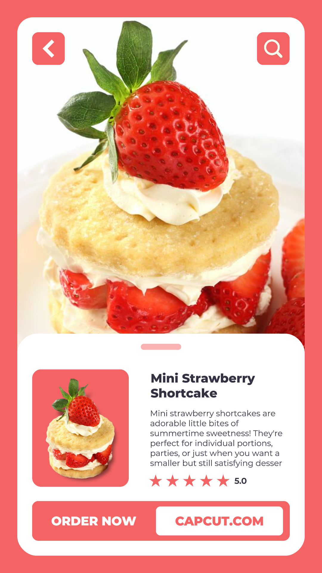 Mini Shortcake Promoción de Alimentos