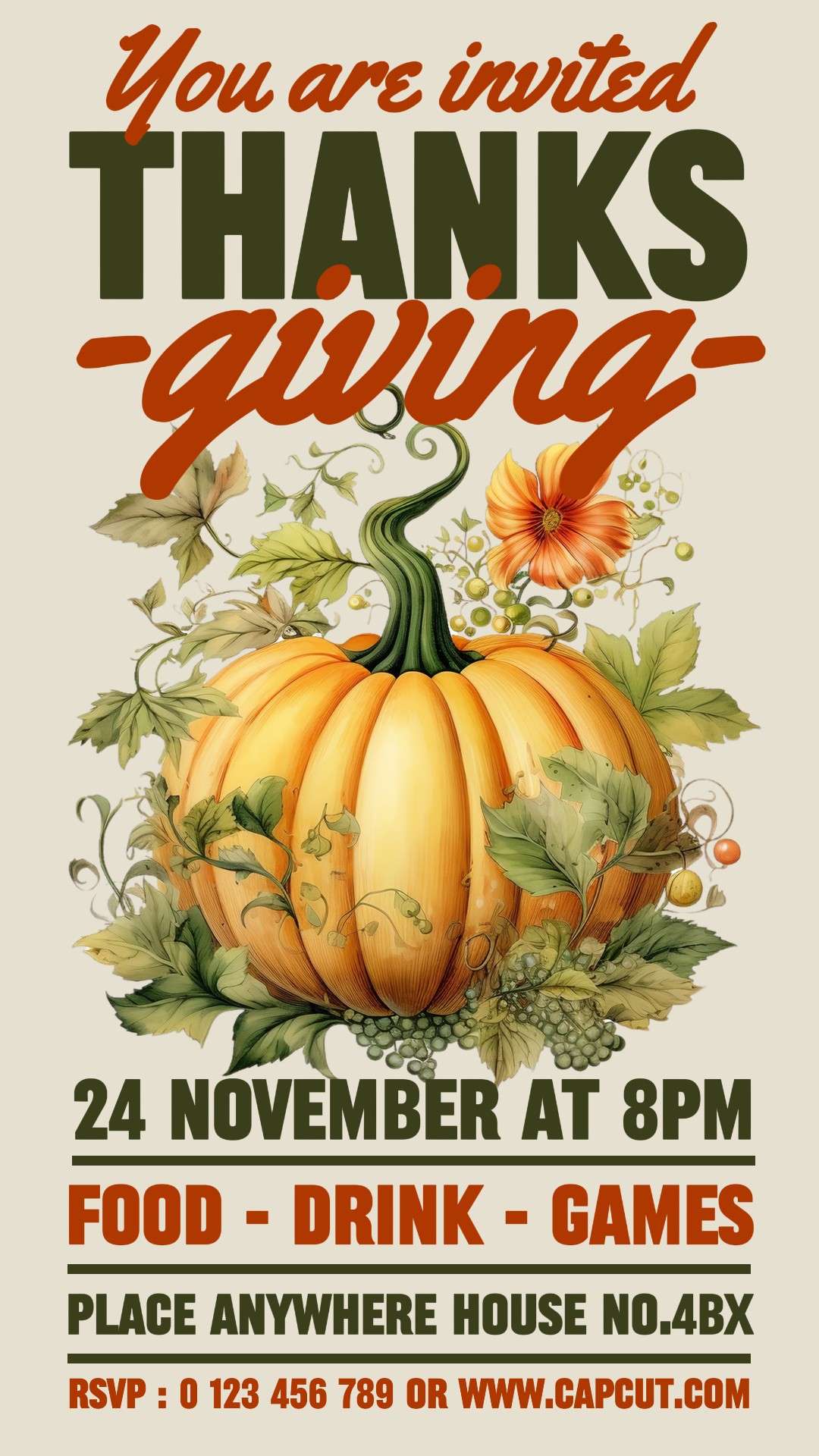 Merci de donner une invitation Instagram Story Cream Reto