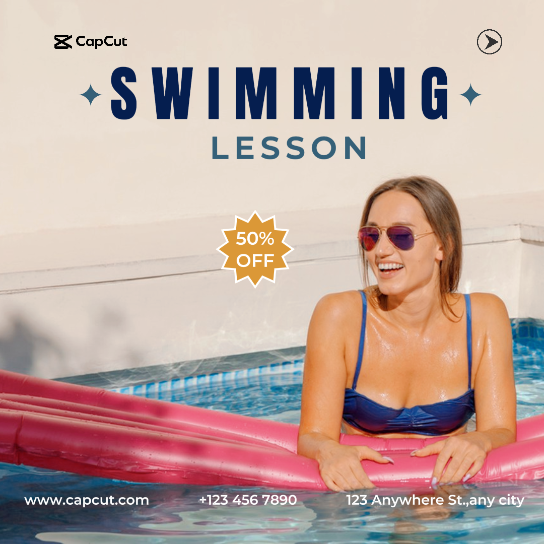 Promotion des cours de natation sportifs et matchs Insta post