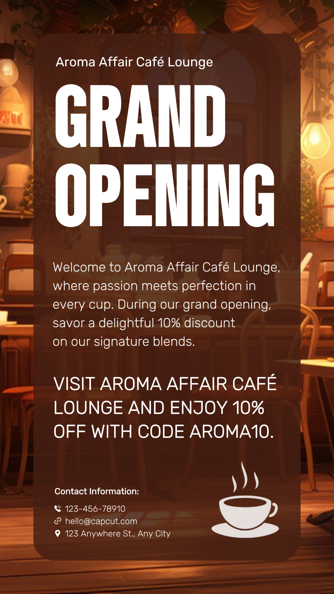 Café Grande Ouverture Promo Spéciale Tiktok Post