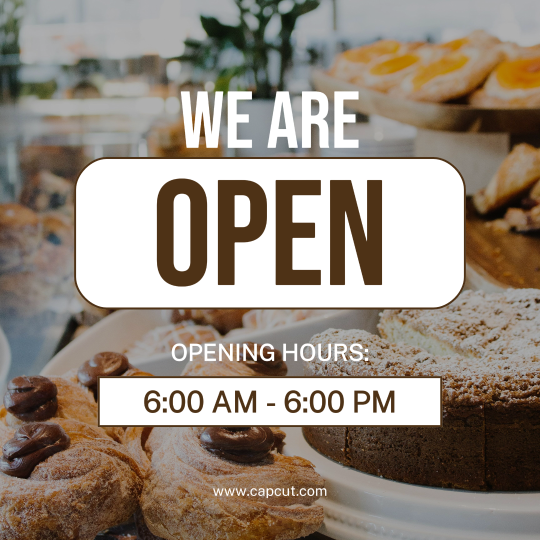 Poster Pemasaran Bisnis dan Kantor Pos Instagram Kami Buka Toko Roti