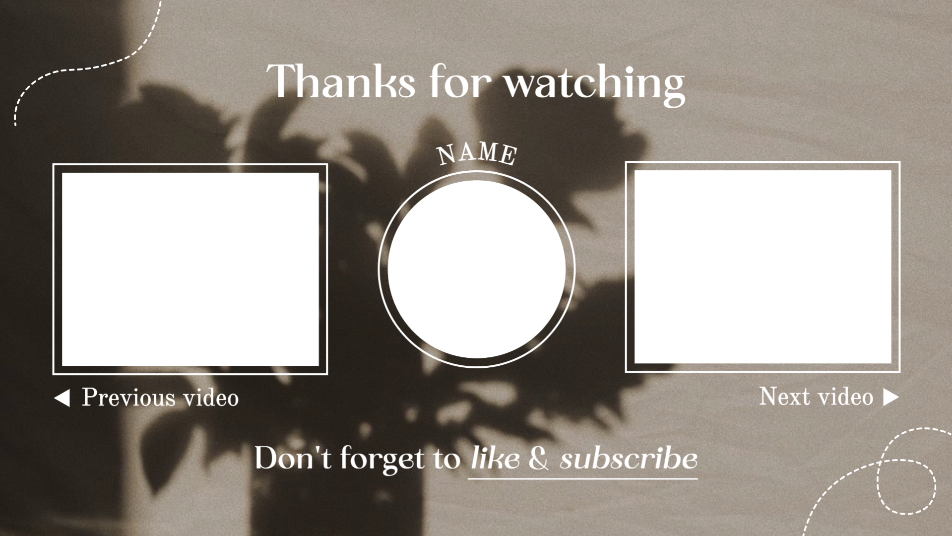 Nicht-Marketing YouTube Endbildschirmkanal Weiß Minimalistisch